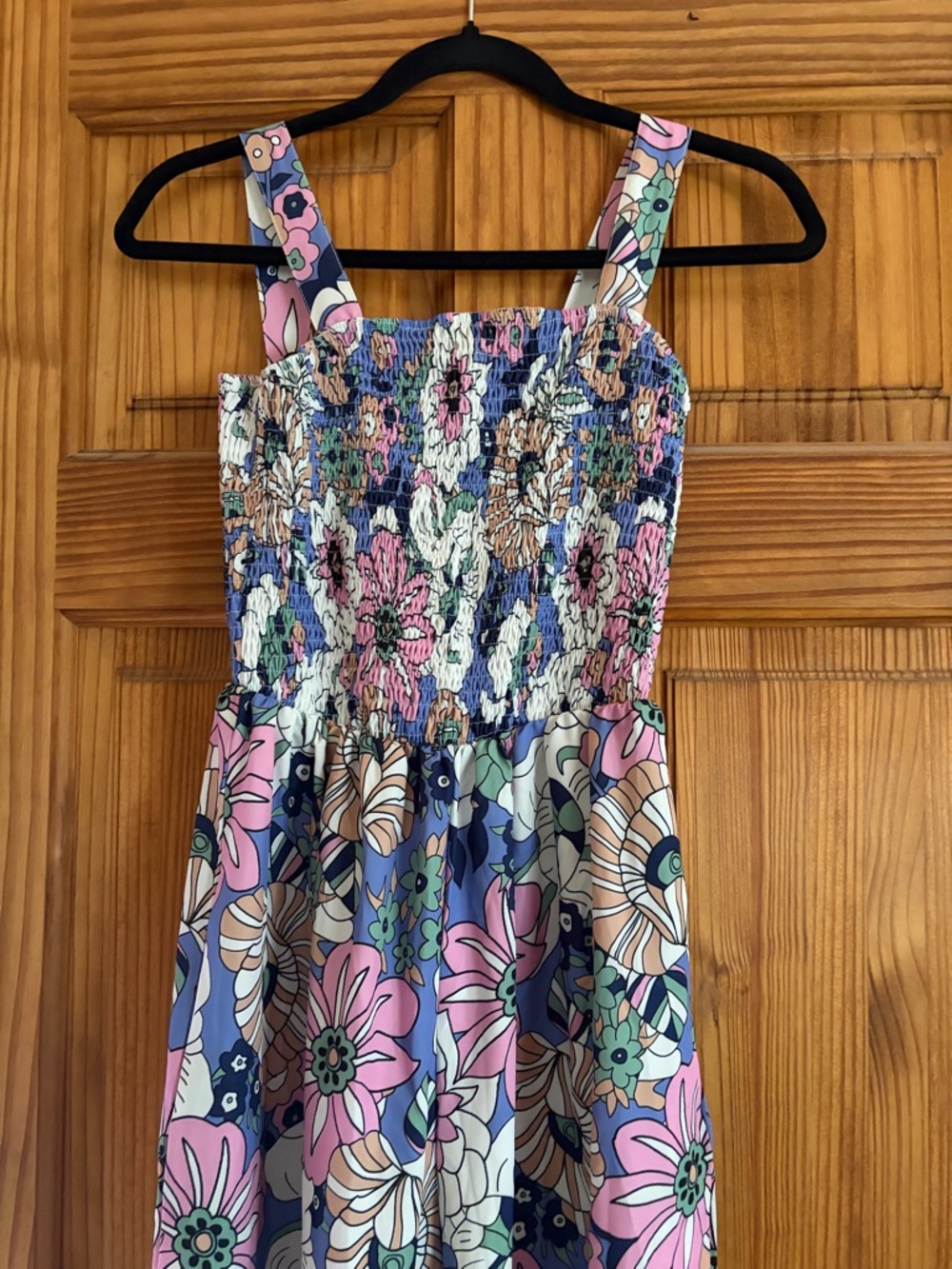 Floral Smocked romper in Pink, Blue, Green